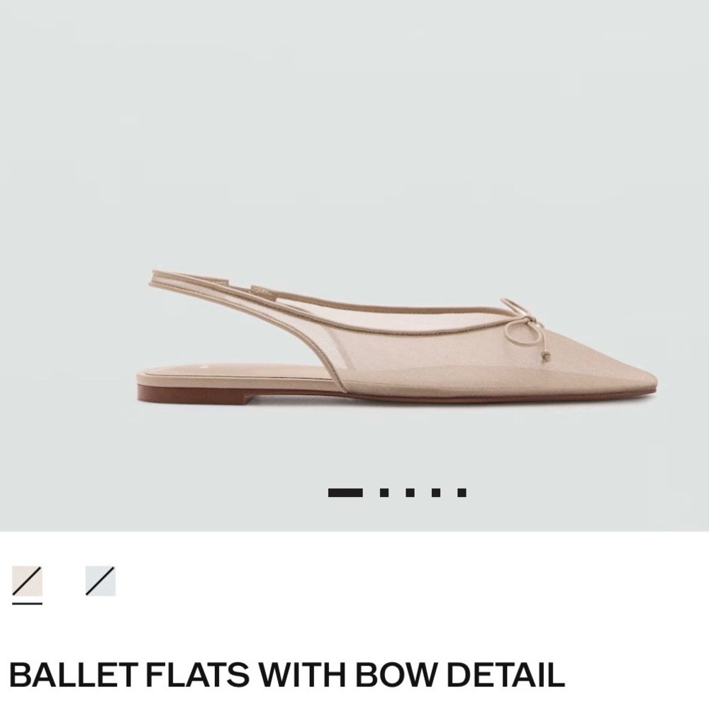 Mango Beige Ballet Flats with Bow
